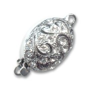 Cierre Strass Crystal enchapado en rodio 15x11 mm x1