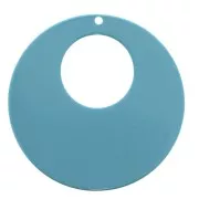 Colgante redondo - pendientes - de plexiglás 60 mm Efecto De Caparazón De Tortuga azul x1