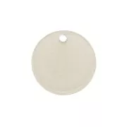 Dije redondo de plexiglás 19 mm efecto tela de yute beige x1