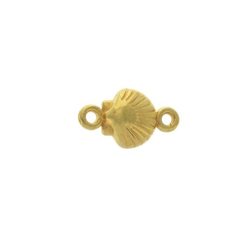 Entrepieza concha 2 anillas 15x8.5 mm Dorado con oro fino x1