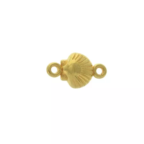 Entrepieza concha 2 anillas 15x8.5 mm Dorado con oro fino x1