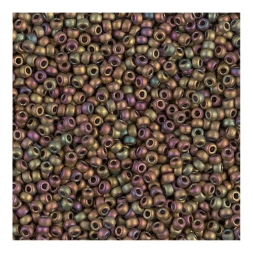 Rocaille Miyuki 15/0 2035 - Metallic Khaki Iris Mat