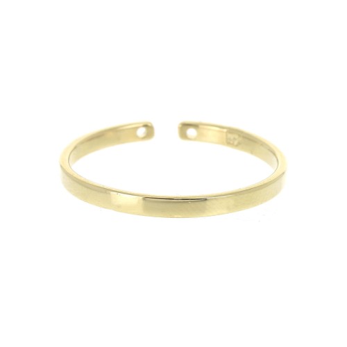 Anillo fino anilla con 2 agujeros a decorar talla 60 chapado de Oro 3 micras x1