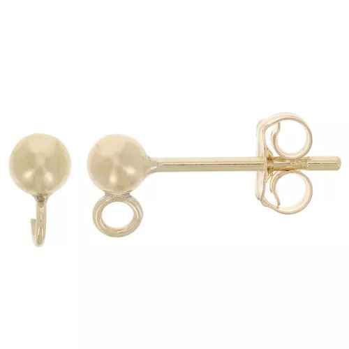 Pendientes bolas 3 mm de Gold filled x2