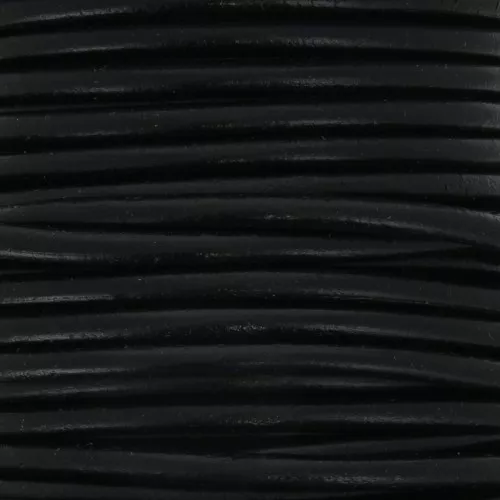 Cordón de cuero europea 4.5 mm Negro x 1 m