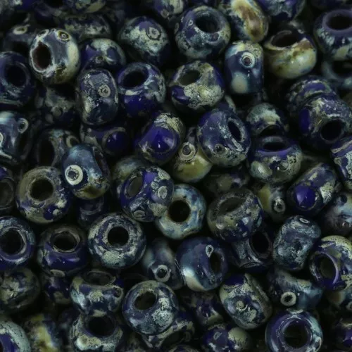 Rocalla Miyuki 6/0 4518 - Opaque Cobalt Picasso x8g