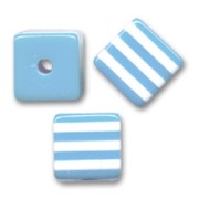 Cubos rayados 8 mm Aguamarina/Blanco x10|raw }}