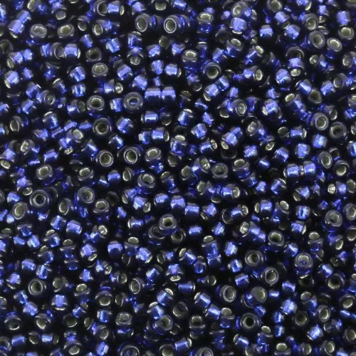 Rocalla Miyuki Duracoat 15/0 4281- Dyed Navy Blue Silver Lined x8g