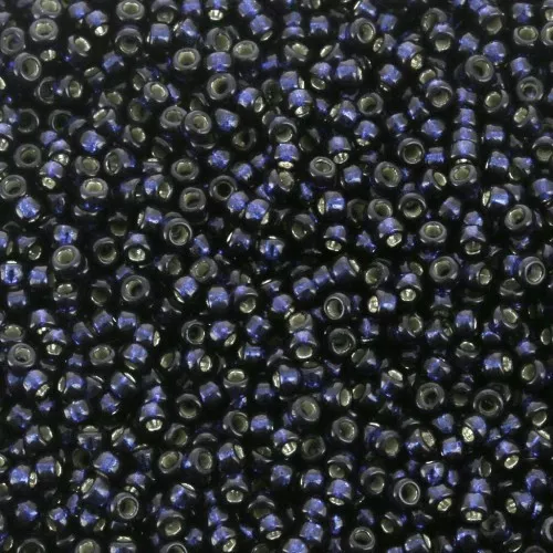 Rocalla Miyuki Duracoat 15/0 4282- Dyed Indigo Navy Blue Silver Lined x8g