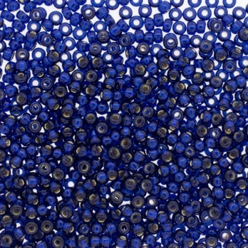 Rocalla Miyuki Duracoat 11/0 4281- Dyed Navy Blue Silver Lined x8g
