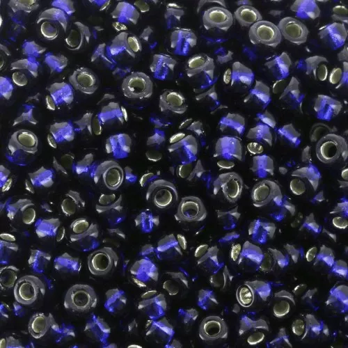 Rocalla Miyuki Duracoat 8/0 4281- Dyed Navy Blue Silver Lined x8g