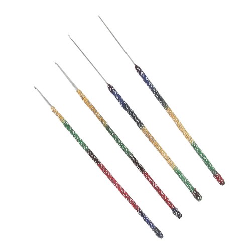 Surtido de 4 ganchos indios Aari para bordado Resham Zari 0.6 mm y 0.8 mm x4