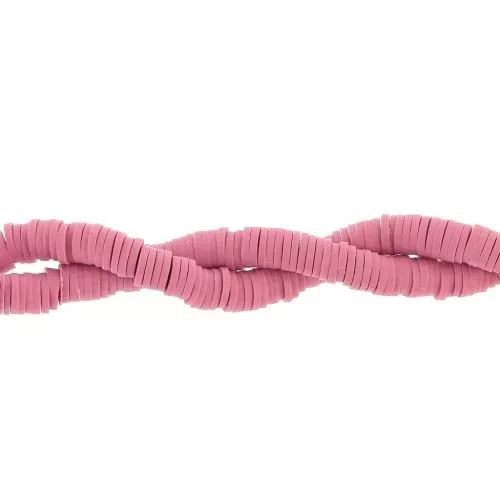 Cuentas arandalas Heishi 5x1 mm Rosa oscuro x37 cm