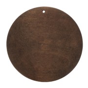 Colgante redondo tintado de madera marrón oscuro 59 mm para joyas DIY x1