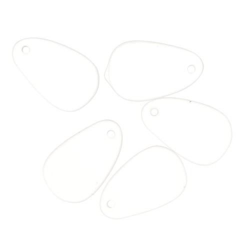 Dije gota de resina efecto de vidrio esmerilado 15x24.5 mm - Transparente x1