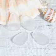 Dije gota de resina efecto de vidrio esmerilado 15x24.5 mm - Transparente x1