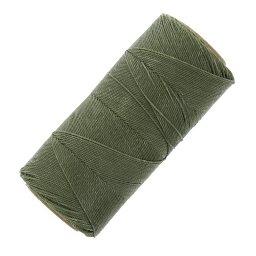 Bobina de hilo encerado Linhasita para micro macramé 0,75 mm - Verde militar (90) x228m