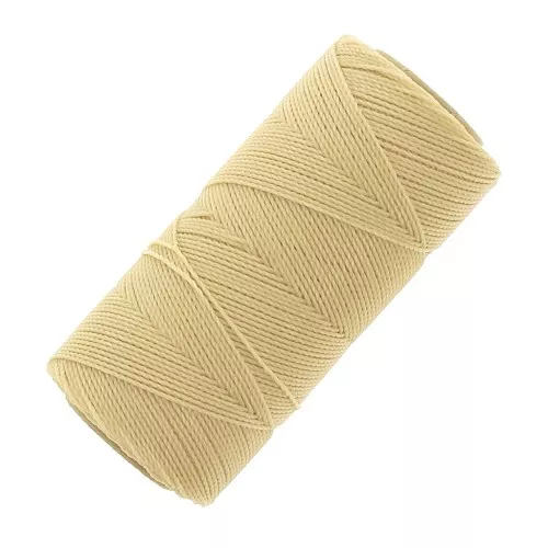 Bobina de hilo encerado Linhasita para micro macramé 1 mm - Amarillo paja (1046) x168m