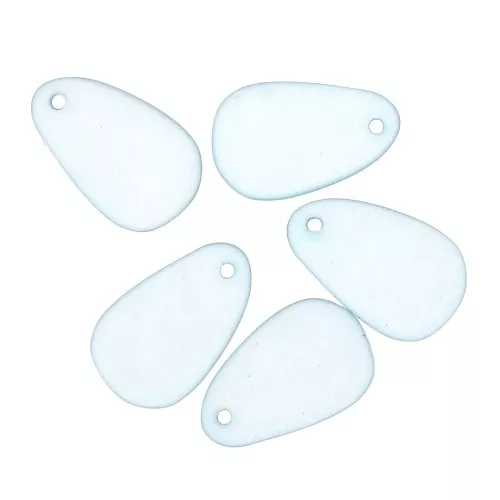 Dije gota de resina efecto de vidrio esmerilado 15x24.5 mm - Azul transparente x1