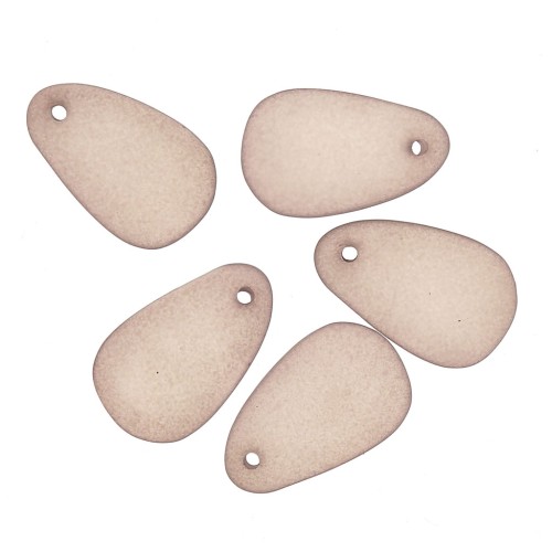 Dije gota de resina efecto de vidrio esmerilado 15x24.5 mm - Marrón transparente x1