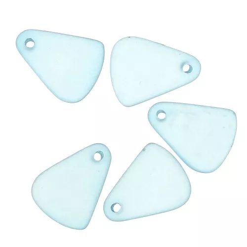 Dije gota de resina efecto de vidrio esmerilado 15x20 mm - Azul transparente x1