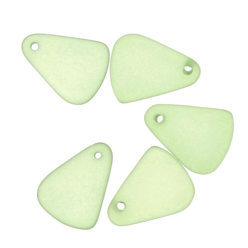 Dije gota de resina efecto de vidrio esmerilado 15x20 mm - Verde transparente x1