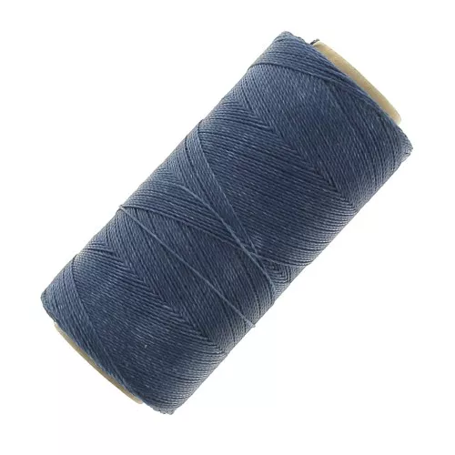Bobina de hilo encerado Linhasita para micro macramé 0.5 mm Azul Jean oscuro (275)