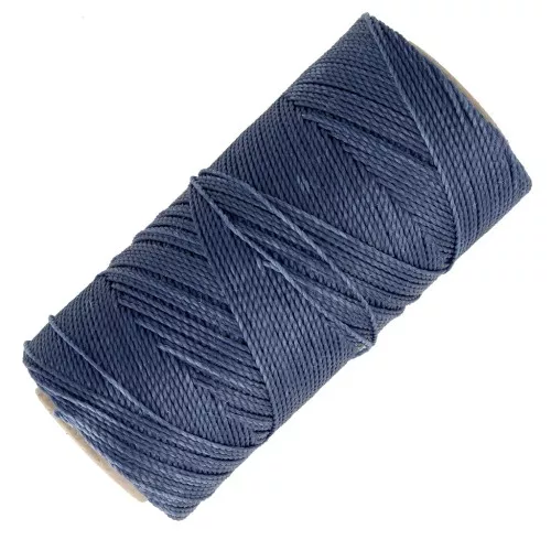 Bobina de hilo encerado Linhasita para micro macramé 0,5 mm - Denim (1037) x335m