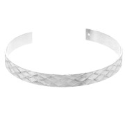 Pulsera jonc de latón efecto trenzado 1 agujero 7x159 mm - Rodiado x1|raw }}