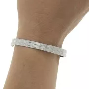 Pulsera jonc de latón efecto trenzado 1 agujero 7x159 mm - Rodiado x1