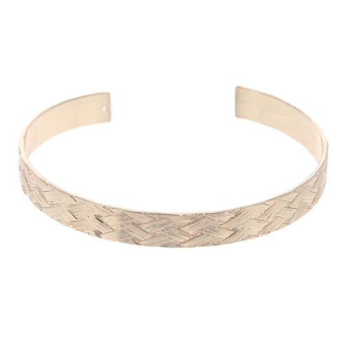 Pulsera jonc de latón efecto trenzado 1 agujero 7x159 mm - Dorado rosa x1