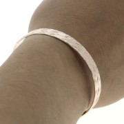 Pulsera jonc de latón efecto trenzado 1 agujero 7x159 mm - Dorado rosa x1