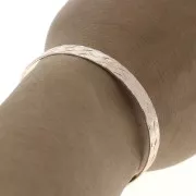 Pulsera jonc de latón efecto trenzado 1 agujero 7x159 mm - Dorado rosa x1