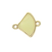 Entrepieza 2 anillas cristal facetada forma abanico 15x12 m Dorado/Opaque Amarillo|raw }}