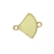 Entrepieza 2 anillas cristal facetada forma abanico 15x12 m Dorado/Opaque Amarillo