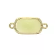 Entrepieza 2 anillas cristal facetada rectangular 18x8 mm Dorado/Opaco amarillo x1