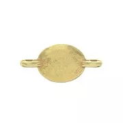 Entrepieza 2 anillas ovalada de zamac & resina epóxi 16x8 mm Dorado / Rosa x1