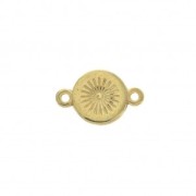 Entrepieza 2 anillas redondo de zamac y resina epóxi 13x8 mm Dorado / Granate x1