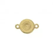 Entrepieza 2 anillas redondo de zamac y resina epóxi 13x8 mm Dorado / Granate x1