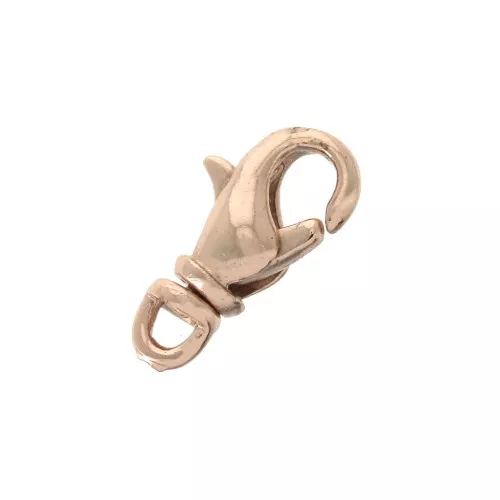 Cierre mosquetón con anilla pivotante 12 mm Dorado rosa x1