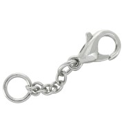 Cierre mosquetón 10 mm con cadena de extensión y anilla Rodiado x5