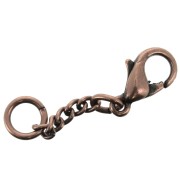 Cierre mosquetón 10 mm con cadena de extensión y su anilla Cobrizo antiguo x5