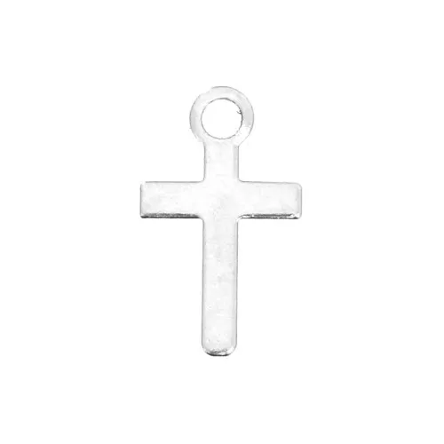Dije cruz 10 mm para hacer tus propias piezas de Joyería y bisutería - Chapado en plata fina x6