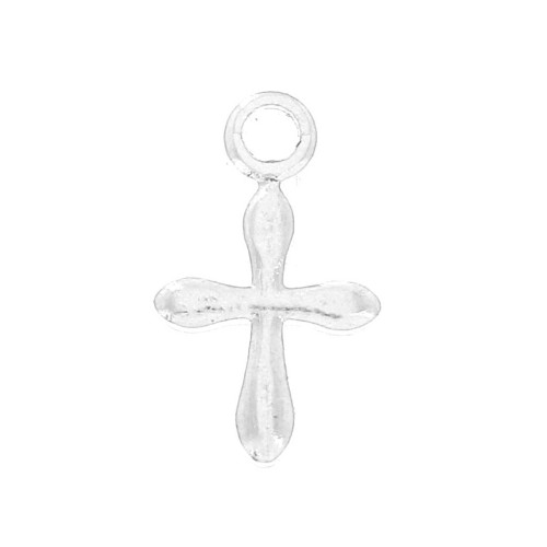 Dije cruz 11x6 mm para hacer tus propias piezas de Joyería y bisutería - Chapado en plata fina x6