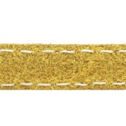 Cordón de cuero plano - croûte de cuir - surpiqué 10 mm - Amarillo x 1m