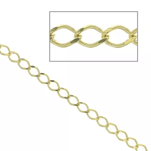 Cadena eslabón rombo 3.1 mm Chapado Oro 3 micras x50 cm