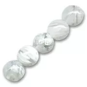 Redondas Millefiori  8mm blanco x10