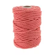 Saumon - Bobine de cordon en coton pour macramé 5 mm - Orange x 50m Bobine de cordon en coton pour macramé 5 mm - Orange x 50m