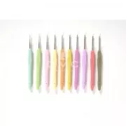 Gancho de acier con mango egornómico DMC - 1 mm  - Rosa x1