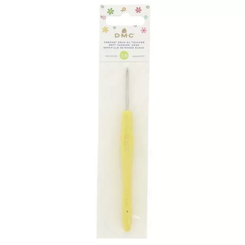 Gancho de acier con mango egornómico DMC - 2 mm - Amarillo x1